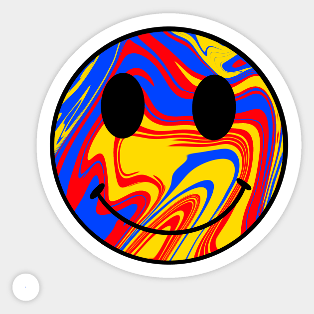 Primary color swirl smile Sticker by CalliesArt